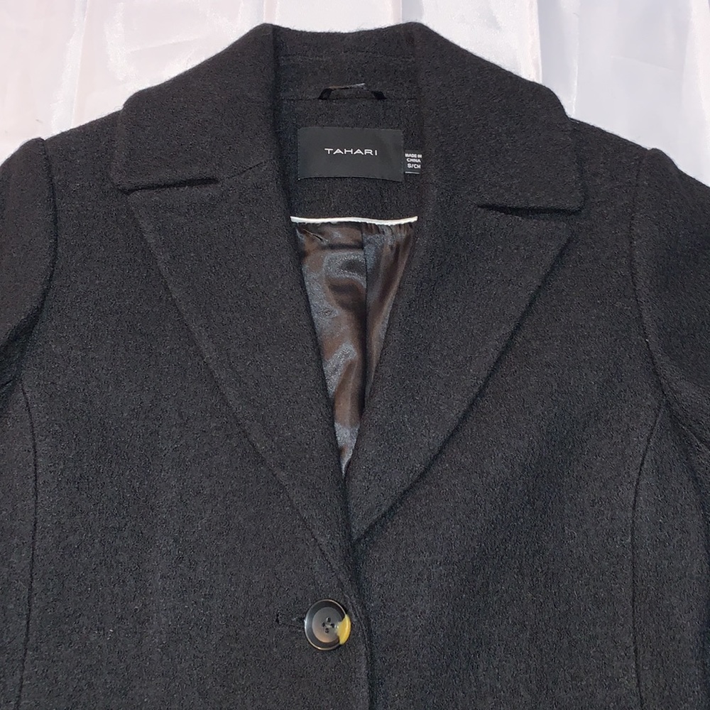 LAST ONE Tahari Notch Collar Wool Blend Coat NWT Sz L - Picture 3 of 8